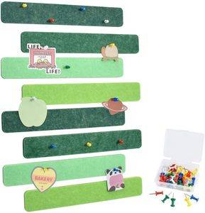 Felt Message Boards Reusable Wall-Mounted <strong>Memo</strong> Strips Damage-Free Removable Adhesive Home Office Classroom Decoration Push Pins