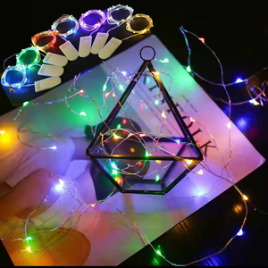 Mini 10 LED stringa fata luce a batteria filo di rame argento scintillio per l'illuminazione decorativa per le vacanze - Product Image 2