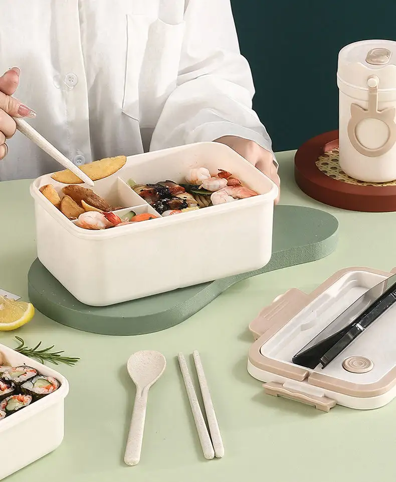 Scatola per il pranzo con stoviglie Made In China per il riscaldamento a microonde Bento Box per studenti e adulti