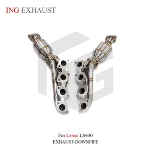 ING Performance Manifold with Catted for Lexus LS430 <strong>4.3</strong> 3UZ Auto Racing <strong>Header</strong> Brushed SUS304 Tuning Exhaust System - Product Image 3