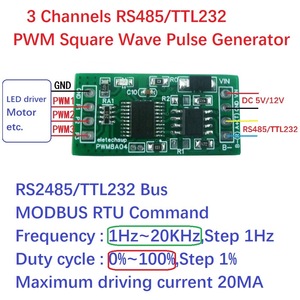 3Ch <strong>RS485</strong> 1Hz-20kHz Duty Cycle Frequency Adjustable PWM Square Wave <strong>Pulse</strong> Generator <strong>Modbus</strong> <strong>RTU</strong> for LED Dimming Motor Speed - Product Image 4