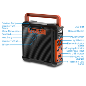 Mais novo Design Sistema de Iluminação Solar com Bluetooth Speaker para Outdoor Indoor Home Power Backup Energia Solar Sistema Powered