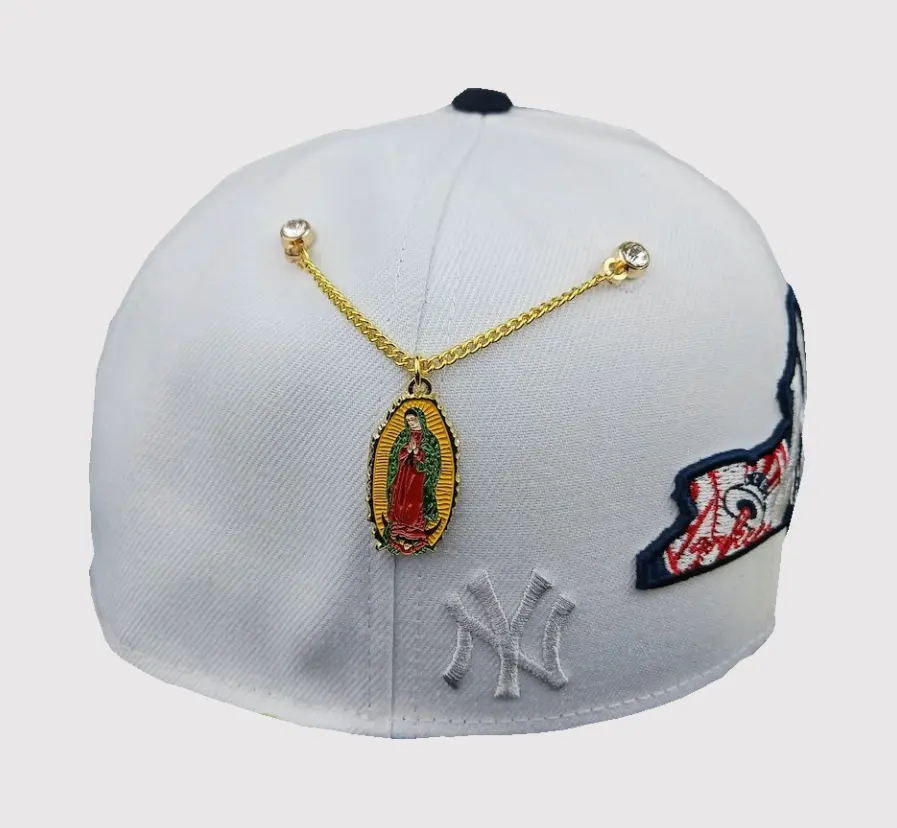 カスタムスナップバック野球帽ピンダイヤモンドラインストーンメキシコエナメルバージンピンチェーン付き
