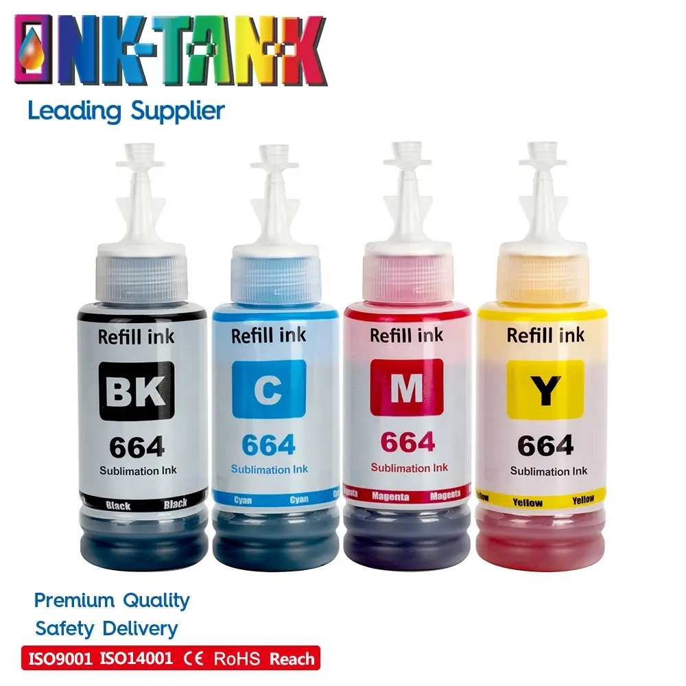 INK-TANK T664 664 Compatible Refill Sublimation Tinta Ink for Epson L210 L100 L120 L220 L130 L1300 L555 L382 L360 Printer