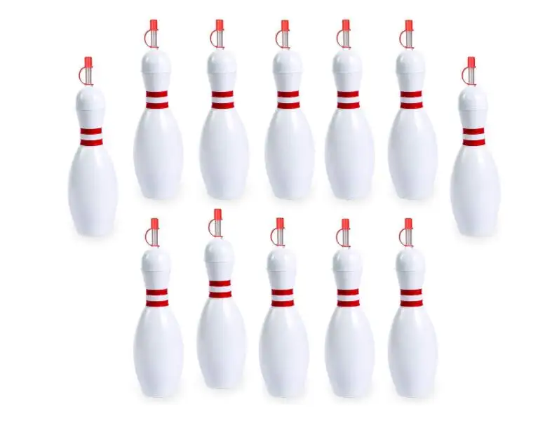 Bowling Pin Wasser flaschen becher mit Strohhalm für Sommer karneval bedarf