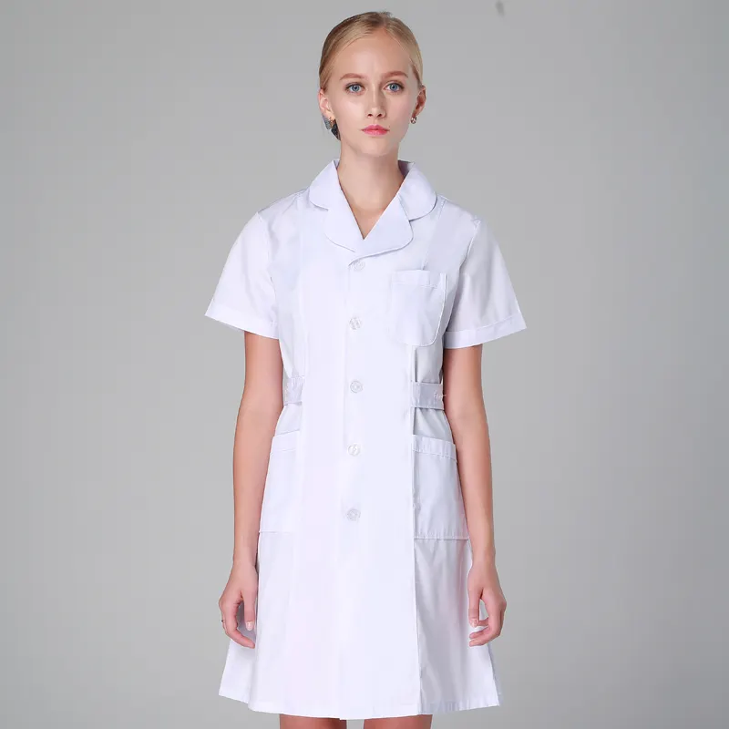 Seragam Dokter Putih Lengan Pendek, Baju Medis Warna Putih Model Berbeda untuk Musim Panas