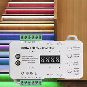 RGBWLED階段照明コントローラー12v24V昼光モーションセンサーストリップダイナミックメイン配線16ステップRGBWコントローラー - Product Image 6