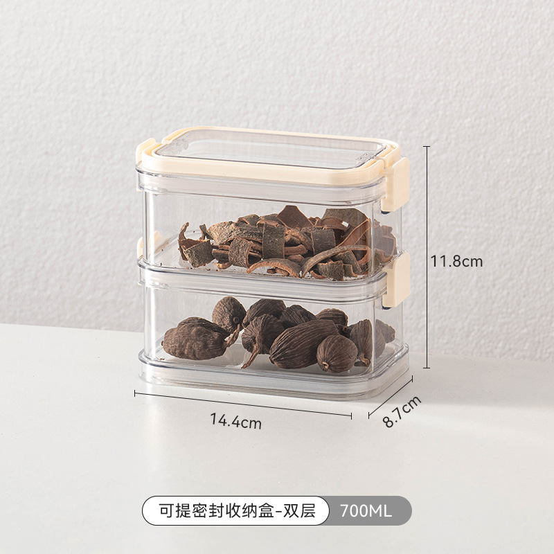 Liftable, airtight storage box (double-layer, 700ml)