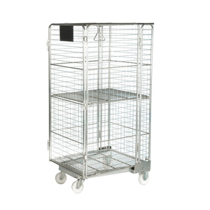 Jaula de rollo de lavandería, malla de alambre móvil de carga pesada, acero plegable, logística - Product Image 3