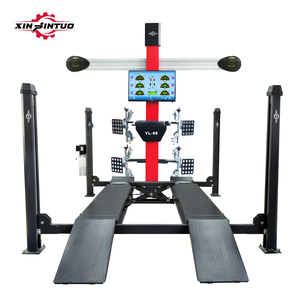 Xinjintuo CE phê duyệt cửa hàng sửa chữa 3D Bốn bánh xe liên kết thiết bị máy với 4 bài xe nâng thiết bị hội thảo - Product Image 3