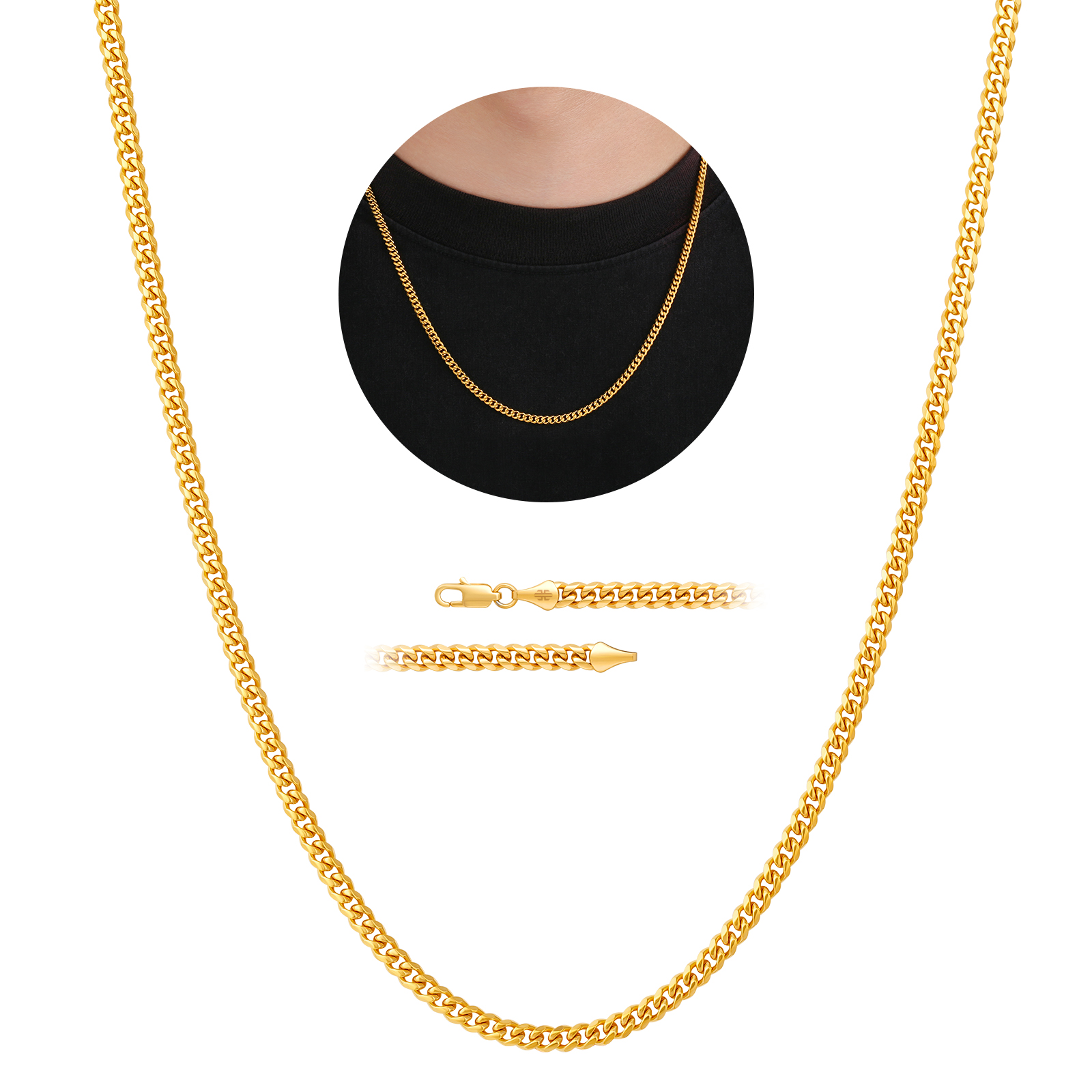 Plaqué Or 24K 3MM