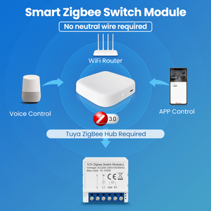 AvattoZigbeeスマートスイッチモジュールニュートラルワイヤーなしTuyaZigbee3.010Aスマートホームスイッチモジュール - Product Image 2