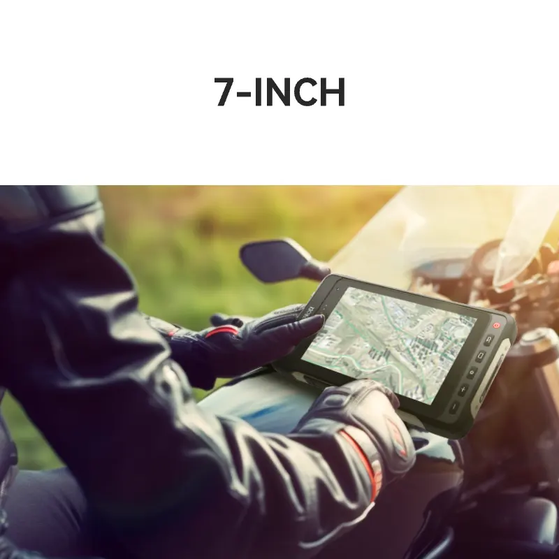 HUGEROCK X70 2600nit Motocicletas todoterreno ultrabrillantes Alta antivibración Red 5g Android 13 Tableta resistente Deportes al aire libre 7"