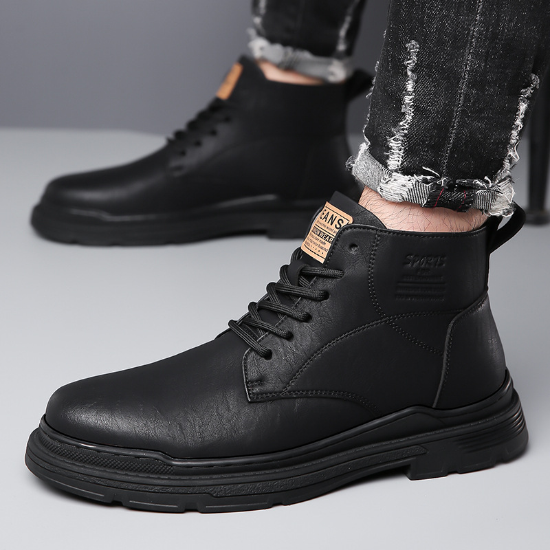 Black fleece-lined cotton shoes
