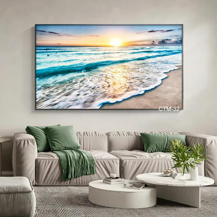 Impresiones en lienzo para pared, arte de puesta de sol en el océano, fotos de playa, pinturas para sala de estar, dormitorio, decoraciones para el hogar, estiradas modernas