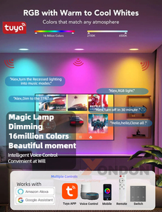 Akıllı wifi tuya ışık tavan oturma odası için 4 inç/6 inç/8 inç akıllı led gömme tavan ışığı - Product Image 3