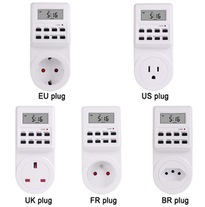Spina di UE STATI UNITI REGNO UNITO FR BR Programmatore Spina Digitale Settimanale Programmabile Timer Interruttore Presa di Tempo Orologio Timer Presa di 220V 110V - Product Image 4