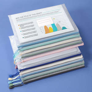 PVC Document Study Briefpapier Mesh Bag Papier Reiß verschluss Protector File Bag