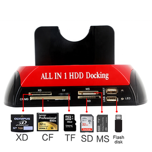 USB 2.0 hepsi 1 sabit Disk teksir kart okuyucu 2.5 "/3.5" SATA/IDE HDD yerleştirme istasyonu çift Disk sabit Disk koltuk - Product Image 4
