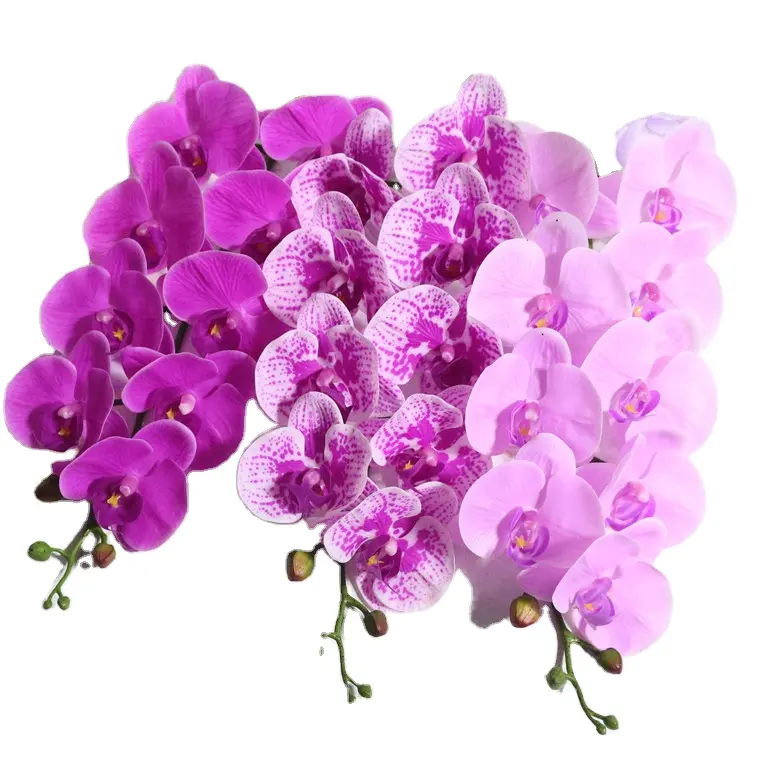 Phalaenopsis di simulazione europea toccata reale del bastone del fiore artificiale di phalaenopsis a 9 teste stampato 3D