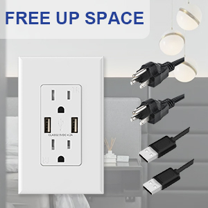 美国标准UL FCC 4.0A 5v快速充电器Usb插座Usb a带手机Usb装饰壁式插座 - Product Image 4