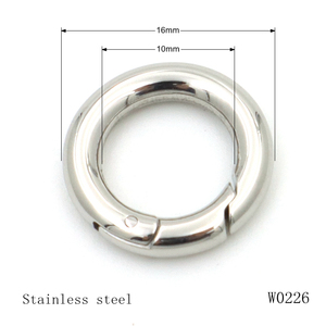 高端不锈钢金属扣20毫米圆形门环定制弹簧扣钥匙链套装 - Product Image 2
