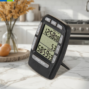 Timer da cucina digitale a 3 canali con Display LCD per cucinare il conto alla rovescia sveglia staffa magnetica-in plastica - Product Image 3