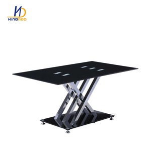 现代厨房办公室餐厅可扩展方形柜台高度玻璃餐桌套装 - Product Image 2