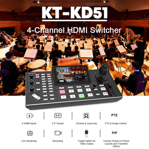 Conmutador mezclador de video HDMI de 4 canales con control de cámara PTZ Pantalla de 5,5 pulgadas Conmutador de transmisión en vivo - Product Image 4