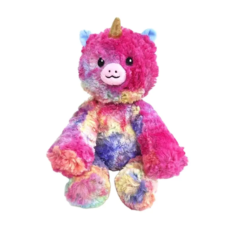 Animales de peluche con lazo de color arcoíris para niños, unicornio de peluche de 20cm