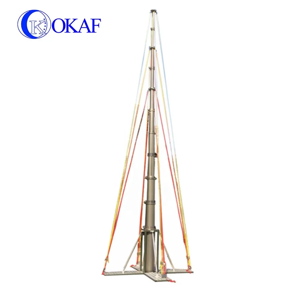 15m 18m 20m 49ft 59ft 66ft Radio TV Antenna Communication Tower Retractable Aluminum Light Pole Telescopic Mast