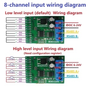 8 channel RS485 TTL <strong>input</strong> <strong>and</strong> <strong>output</strong> module NPN PNP digital <strong>data</strong> switching <strong>data</strong> acquisition control N4DIG08 - Product Image 3