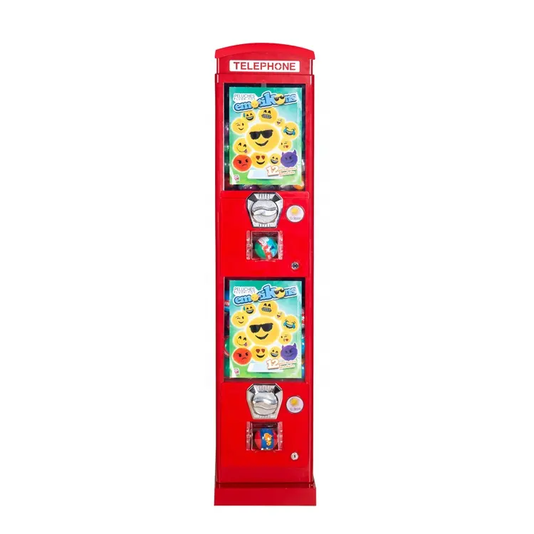 Distributore automatico durevole del giocattolo della caramella del chiosco del corpo del metallo rosso all'aperto per la cabina telefonica