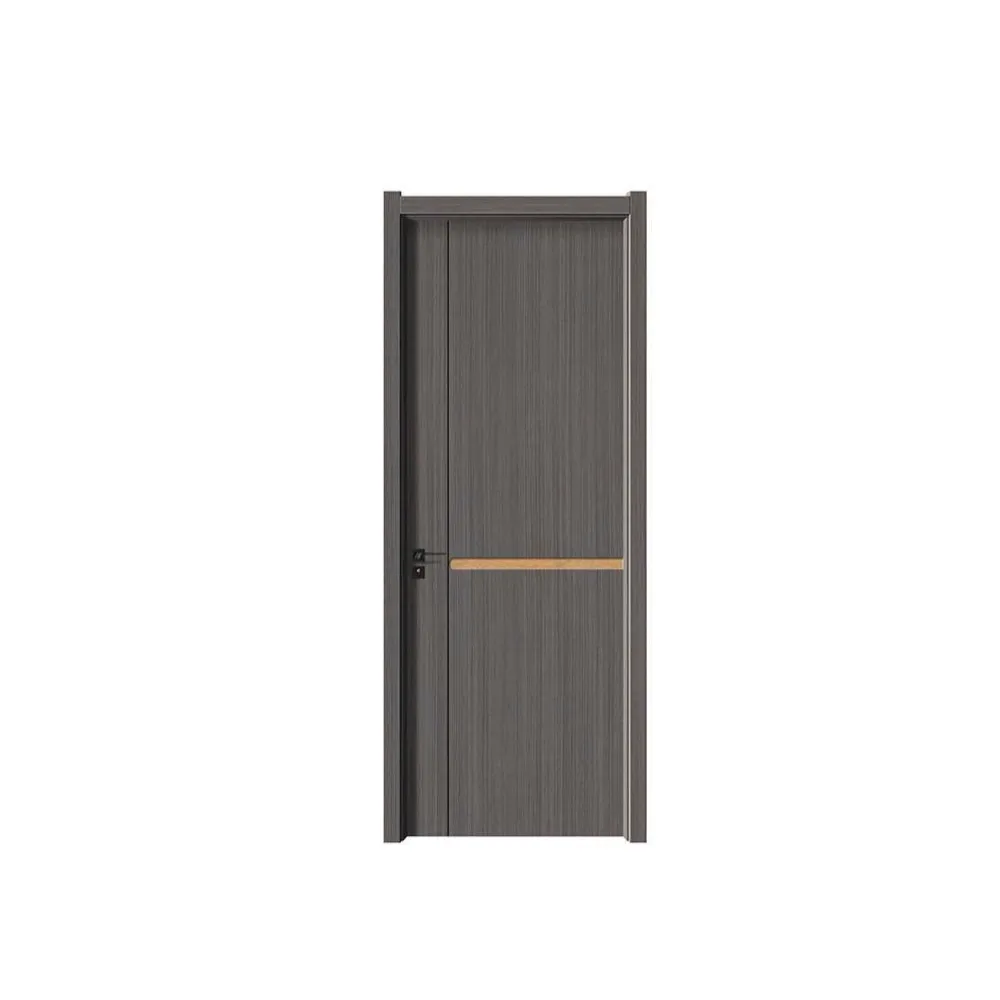 Panel de puerta de cristal de carbono negro, simple y moderno, puerta interior de madera, fabricante chino, cero incrustación, X-006