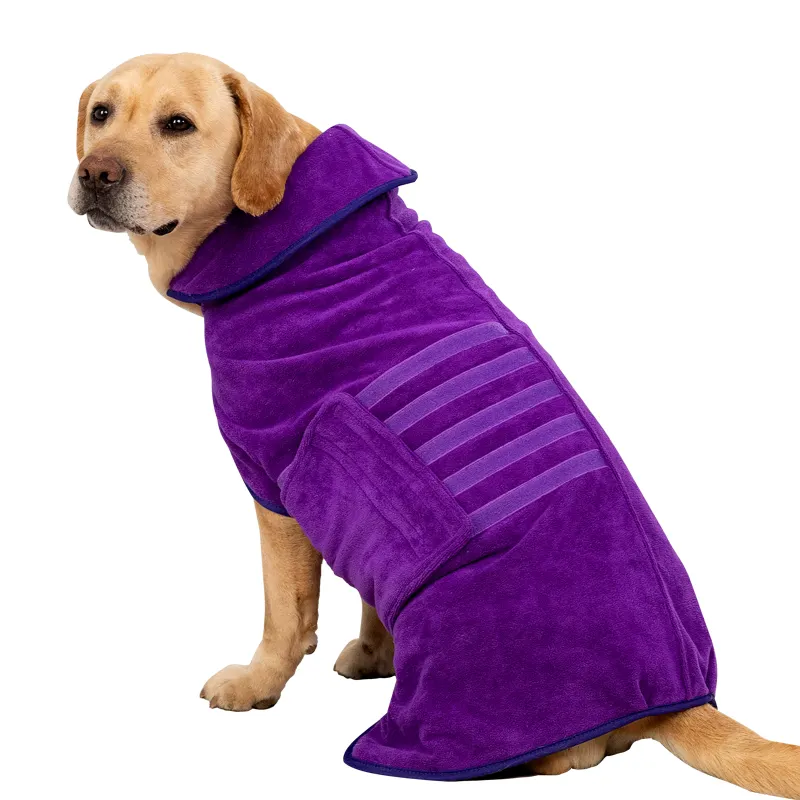 マイクロファイアドッグタオル速乾性コートローブペットグルーミング吸収性犬用バスローブ用の環境にやさしい入浴製品