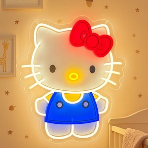 IPixel OEM 및 ODM UV 인쇄 애니메이션 네온 사인 산리오 헬로 키티 LED 네온 라이트 사인 어린이 방 벽 예술 장식용 맞춤형 로고 네온 - Product Image 2