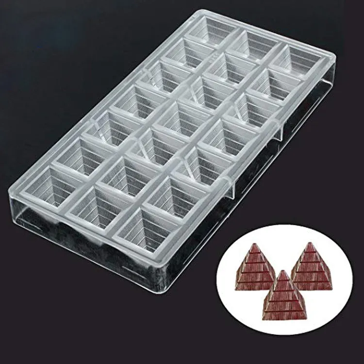 21 Hohlraum Pyramide Fan Dreieck geformte Kunststoff PC Polycarbonat Form Schokoladen form zum Backen von Süßigkeiten