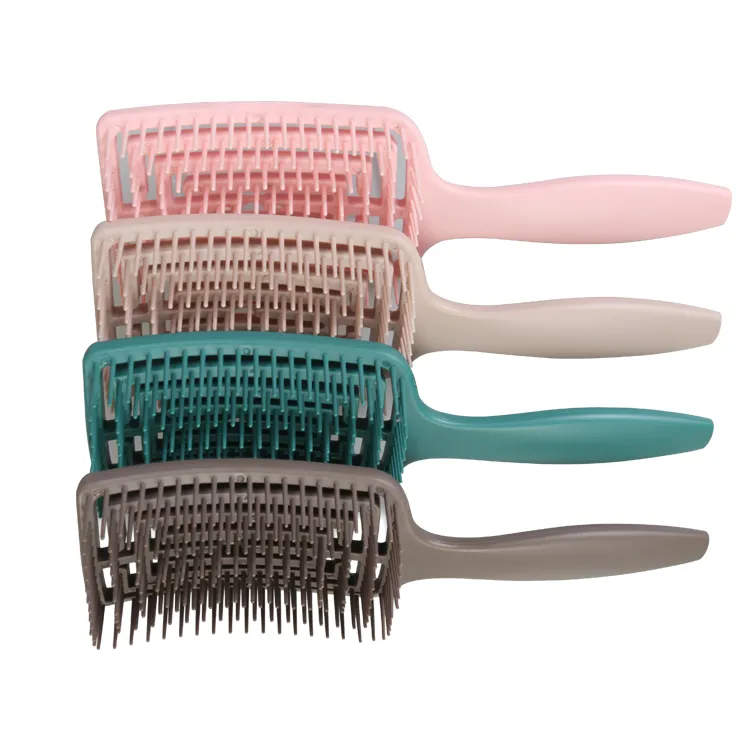 Massage du cuir chevelu pour femmes Brosse à cheveux démêlante ventilée Peigne doux incurvé pour massage