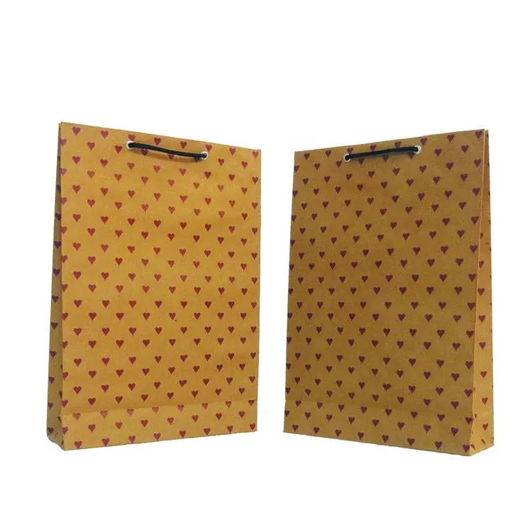 Bolsa de papel de diseño novedoso moderno con asa de mercancía resellable única amarilla doble Kraft de lujo