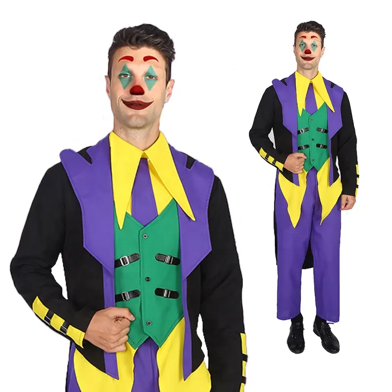 Disfraz de payaso de Carnaval para hombre, disfraz de fiesta, Halloween, joker