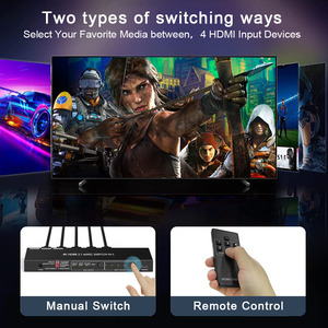 8K60Hz HDMI 2.<strong>1</strong> <strong>Switch</strong> <strong>4</strong> in <strong>1</strong> Out with Audio Extractor ARC EARC 3.5mm Audio Out Dolb-y Digital EDID for SONOS PS5 Xbox NVIDI