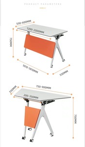折叠培训桌免费组合矩形移动办公会议桌培训桌 - Product Image 6