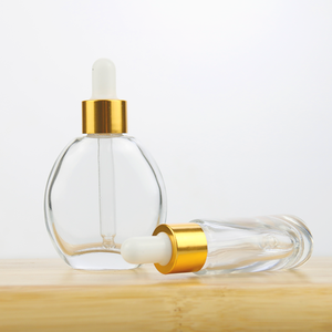 再利用可能な透明な楕円形10ml 20ml 30ml50ml化粧品アターフェイスアイヘアエッセンシャルオイル香水ガラスドロッパーボトル - Product Image 4