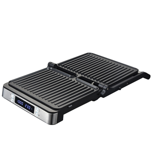 New <strong>Digital</strong> <strong>Timer</strong> and <strong>Temperature</strong> <strong>Control</strong> 2000 Watts 4 Slice Cool-touch Cafe Handle Panini Grill with Oil Tray - Product Image 5