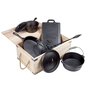 Hot bán tùy chỉnh ngoài trời Pre dày dạn đúc sắt Hà Lan đồ nấu nướng và bakeware Set với lớp phủ không dính - Product Image 1