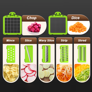 Toptan 14in1 İşlevli plastik meyve patates dilimleme manuel Dicer soğan sebze doğrayıcı kesici - Product Image 5