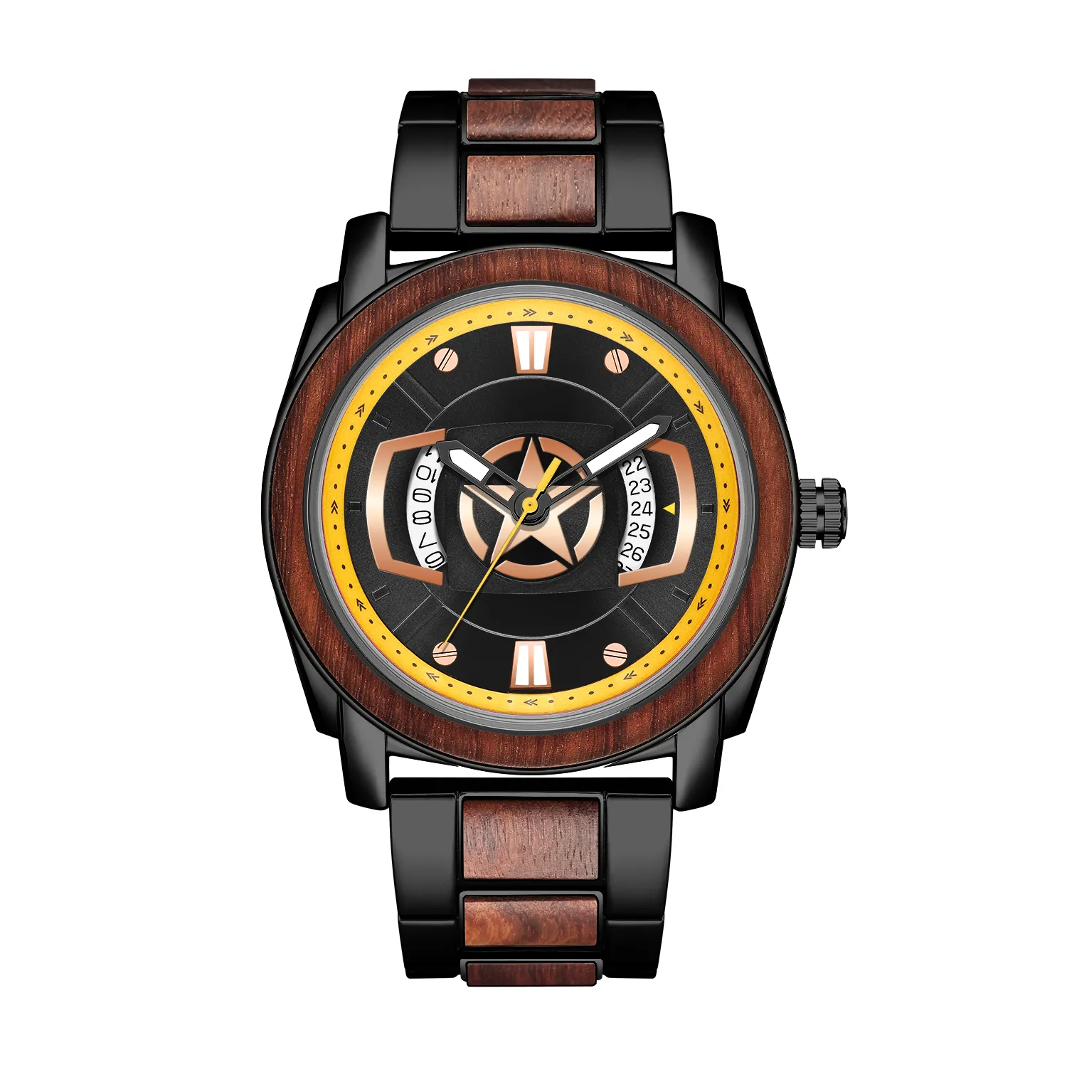 Nieuwe Ontwerp Hout Horloge Automatische Groothandel Leven Waterdicht Standaard Paar Bosrijk Horloge Kleurrijke Kleur