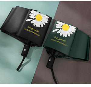 Daisy ร่มอัตโนมัติขนาด21นิ้ว3พับพร้อมโลโก้กันฝนและร่มกันแดด - Product Image 2
