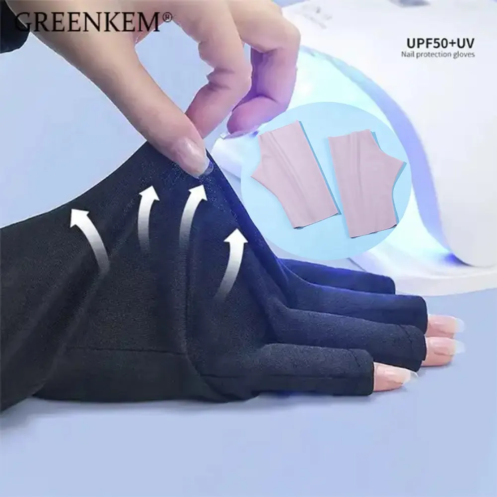 GREENKEM Anti UV Gel Shield Glove UV Manicure Nail Art Lámpara LED Secador de uñas Radiación Protección de manos Guante de uñas