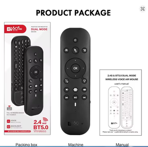 2.4G BT5.0 çift mod hava fare IR öğrenme yeni gandroid TV kutusu Pro BT kablosuz ses uzaktan kumanda ile arkadan aydınlatmalı ışık için - Product Image 3